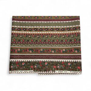 VIP Cranston Print Works Cotton Fabric Floral Folk Print 1 Yard  NOS Vintage